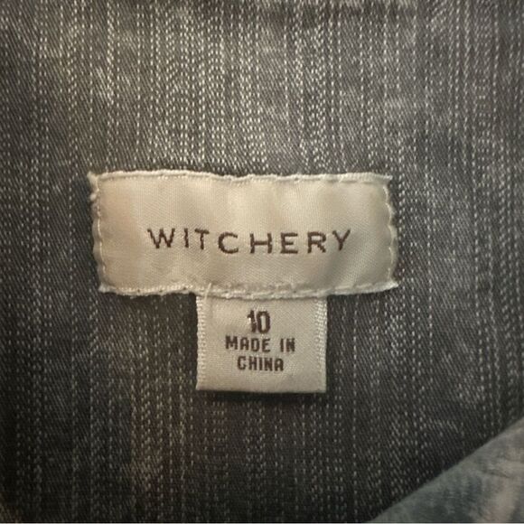 Witchery Grey Snap Button Up - Picture 5 of 9